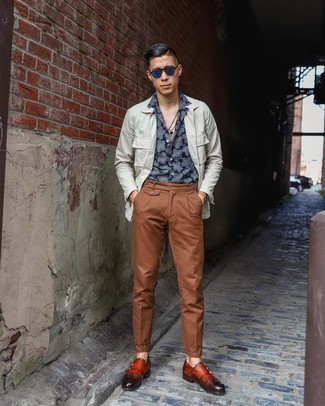 Какие монки носить с табачными брюками чинос