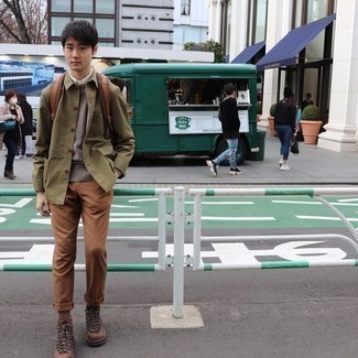 Какие рабочие ботинки носить с табачными брюками чинос