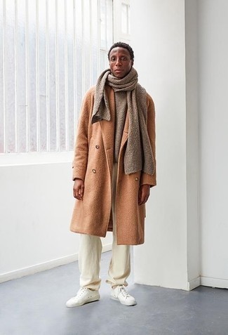 С чем носить табачное пальто мужчине