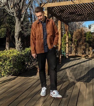 С чем носить табачную вельветовую куртку мужчине