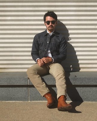 С чем носить табачные ковбойские сапоги мужчине