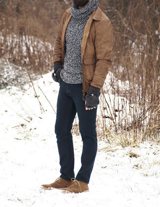 Какие водолазки носить с табачными ботинками дезертами