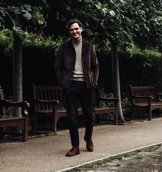 Какие водолазки носить с табачными ботинками дезертами