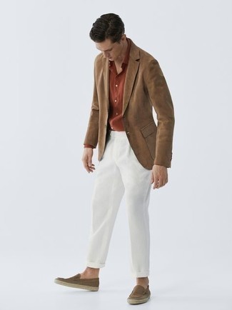 Какие пиджаки носить с табачными эспадрильями мужчине