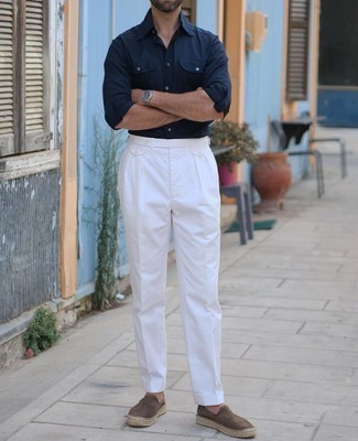 С чем носить табачные эспадрильи мужчине