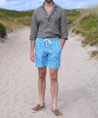 С чем носить табачные эспадрильи мужчине