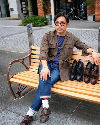 С чем носить табачную полевую куртку