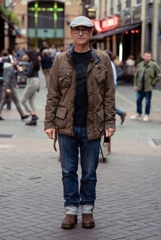 С чем носить табачную полевую куртку