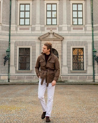 С чем носить табачную полевую куртку