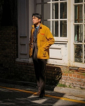 С чем носить табачную полевую куртку