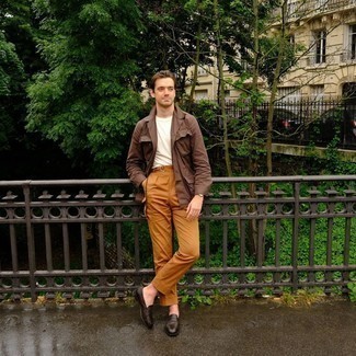 С чем носить табачную полевую куртку