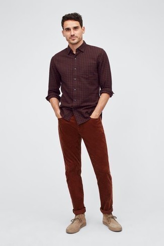 Какие ботинки дезерты носить с табачными джинсами