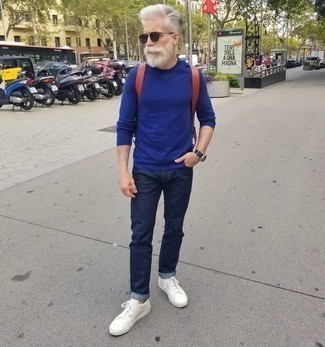 С чем носить табачный кожаный рюкзак мужчине