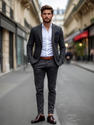 С чем носить табачный кожаный ремень мужчине