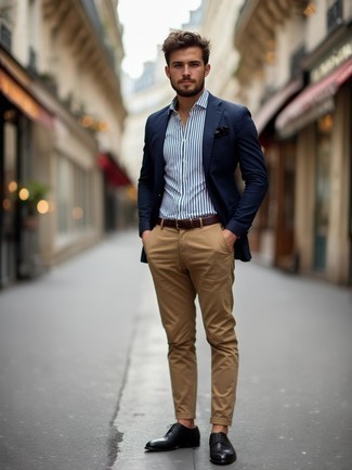 С чем носить табачный кожаный ремень мужчине