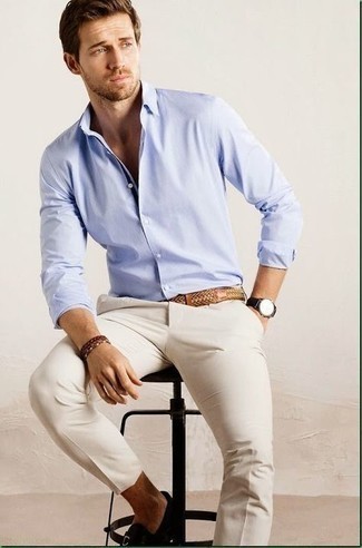 С чем носить табачный кожаный браслет мужчине