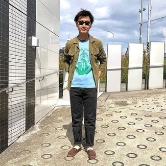 С чем носить табачные кожаные эспадрильи мужчине