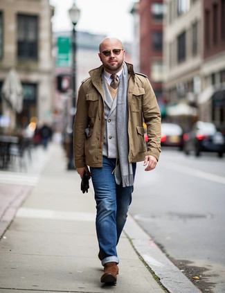 С чем носить табачные кожаные перчатки мужчине