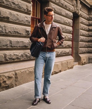 Какие бомберы носить с табачными лоферами мужчине