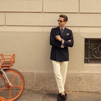 Какие двубортные пиджаки носить с табачными монками