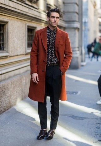 Какие монки носить с табачным длинным пальто