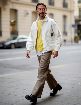 С чем носить табачные брюки мужчине