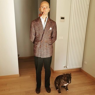 С чем носить табачный пиджак в шотландскую клетку мужчине