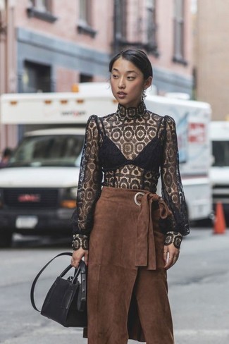 С чем носить табачную юбку