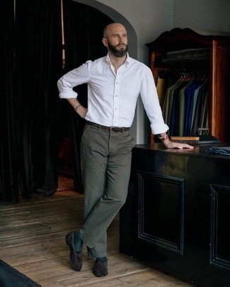 С чем носить табачный замшевый ремень мужчине