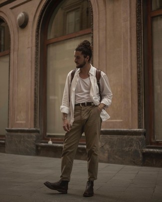 С чем носить табачный замшевый ремень мужчине