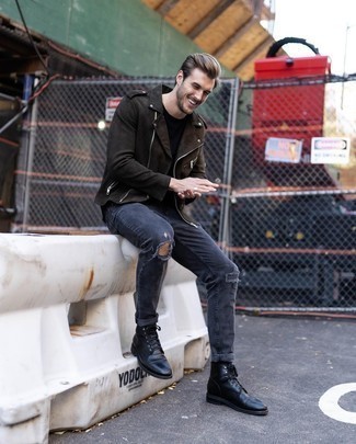 С чем носить табачную замшевую косуху мужчине