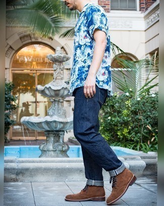 С чем носить табачные замшевые ботинки броги