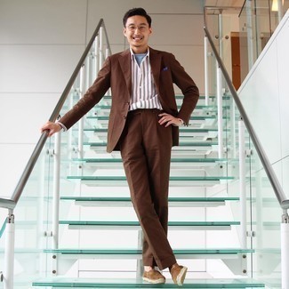 С чем носить табачные замшевые эспадрильи мужчине