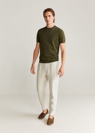 С чем носить табачные замшевые эспадрильи мужчине