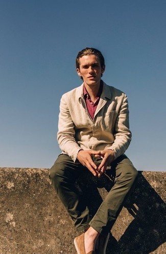 С чем носить табачные замшевые эспадрильи мужчине