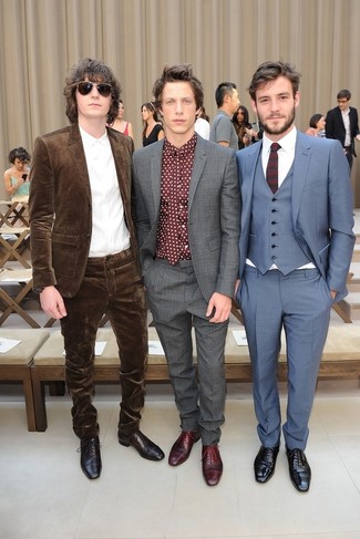 С чем носить табачный бархатный пиджак мужчине