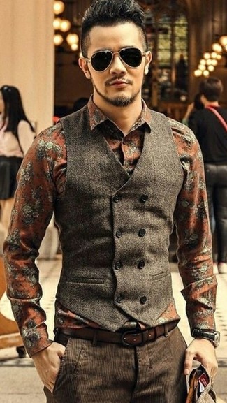 С чем носить табачное шерстяное пальто мужчине