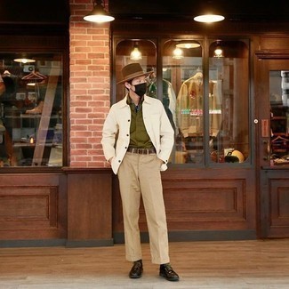 С чем носить табачную шерстяную шляпу мужчине