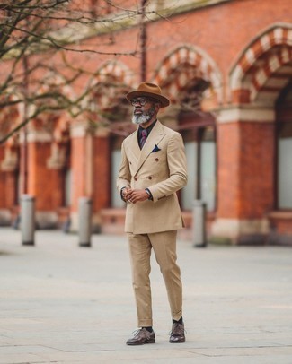 С чем носить табачную шерстяную шляпу мужчине