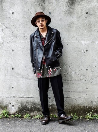 С чем носить табачную шерстяную шляпу мужчине