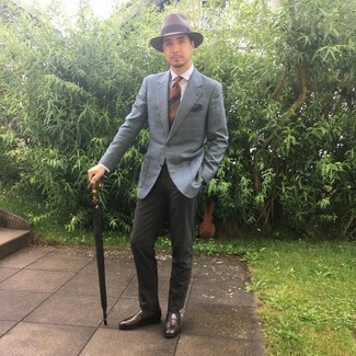 С чем носить табачную шерстяную шляпу мужчине