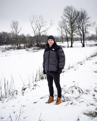 Какие джинсы носить с табачными рабочими ботинками мужчине