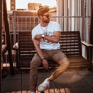 С чем носить табачный плетеный браслет мужчине