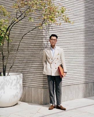 С чем носить табачный мужской клатч мужчине