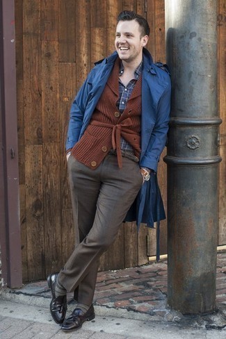 Как носить плащ с кардиганом мужчине