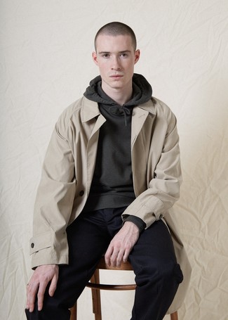 Как носить плащ с худи мужчине