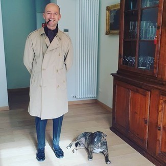 Как носить плащ с лоферами мужчине