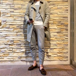 Как носить плащ с спортивными штанами мужчине