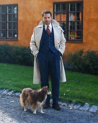 Как носить плащ с костюмом-тройкой