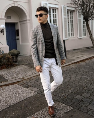 Как носить водолазку с ботинками броги